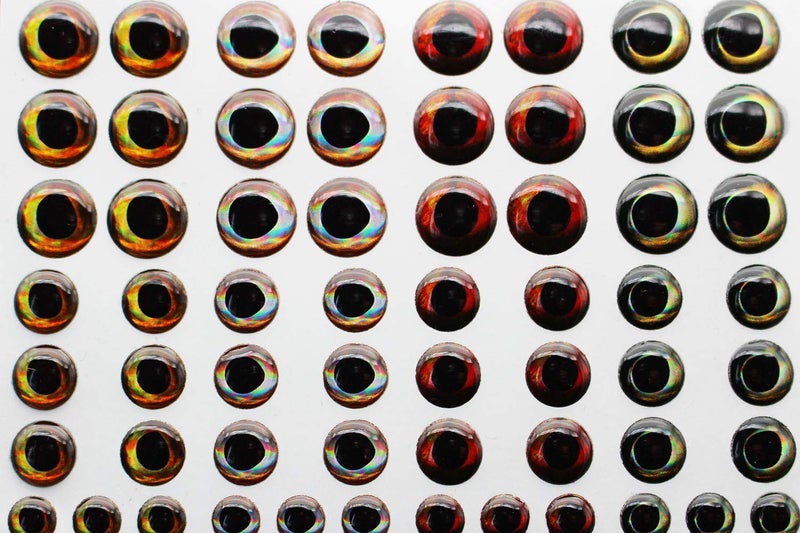 Tigofly 72 pcs Mixed 4 Colors 3D/4D Fish Eyes Realistic Sticky Fishing Lure Eyes Crafts for Lures Baits Fly Tying Materials 6mm/8mm/10mm - Image 3